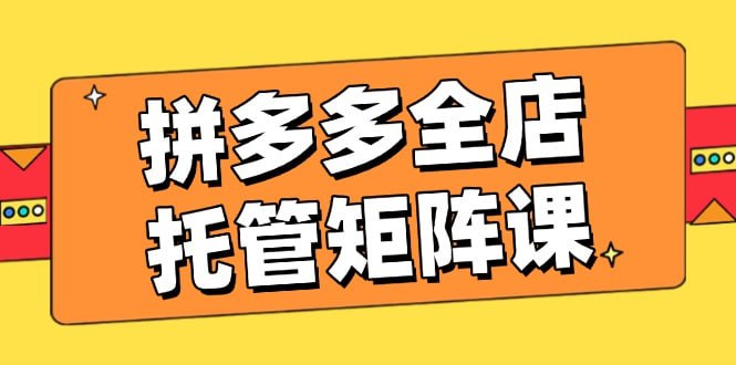 资源《拼多多全店托管矩阵课，盈利动销玩法，高效计划设置，提升店铺效益》的海报
