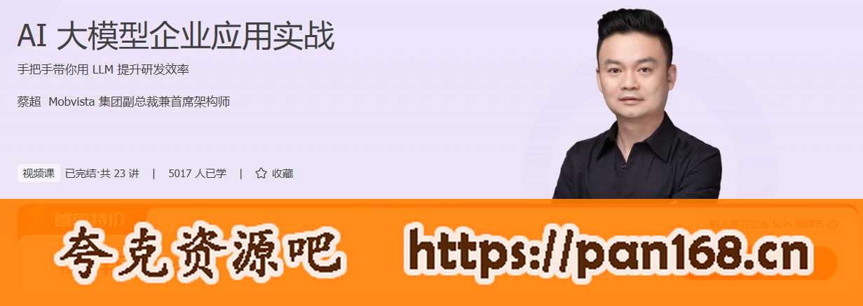 资源《极客时间-蔡超-AI大模型企业应用实战》的海报