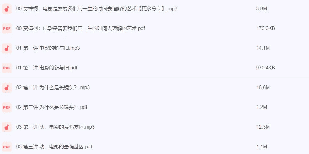 资源《贾樟柯《电影，我只略知一二》【完结》的海报