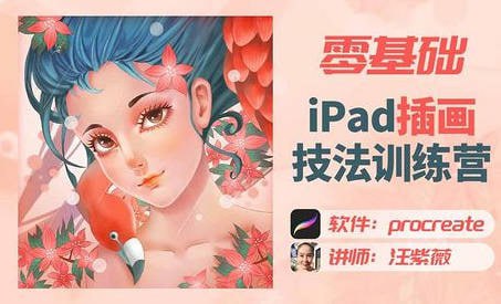 资源《汪紫薇零基础IPAD插画技法实训》的海报