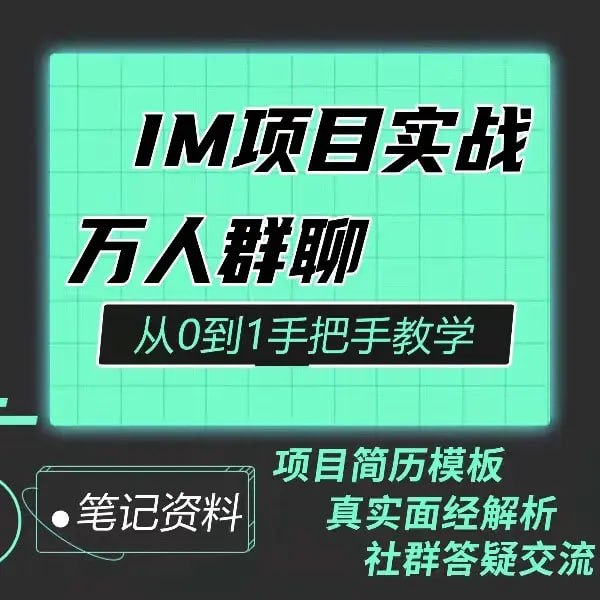 资源《Java程序员阿斌手把手教学-IM项目实战课【聊天室】》的海报