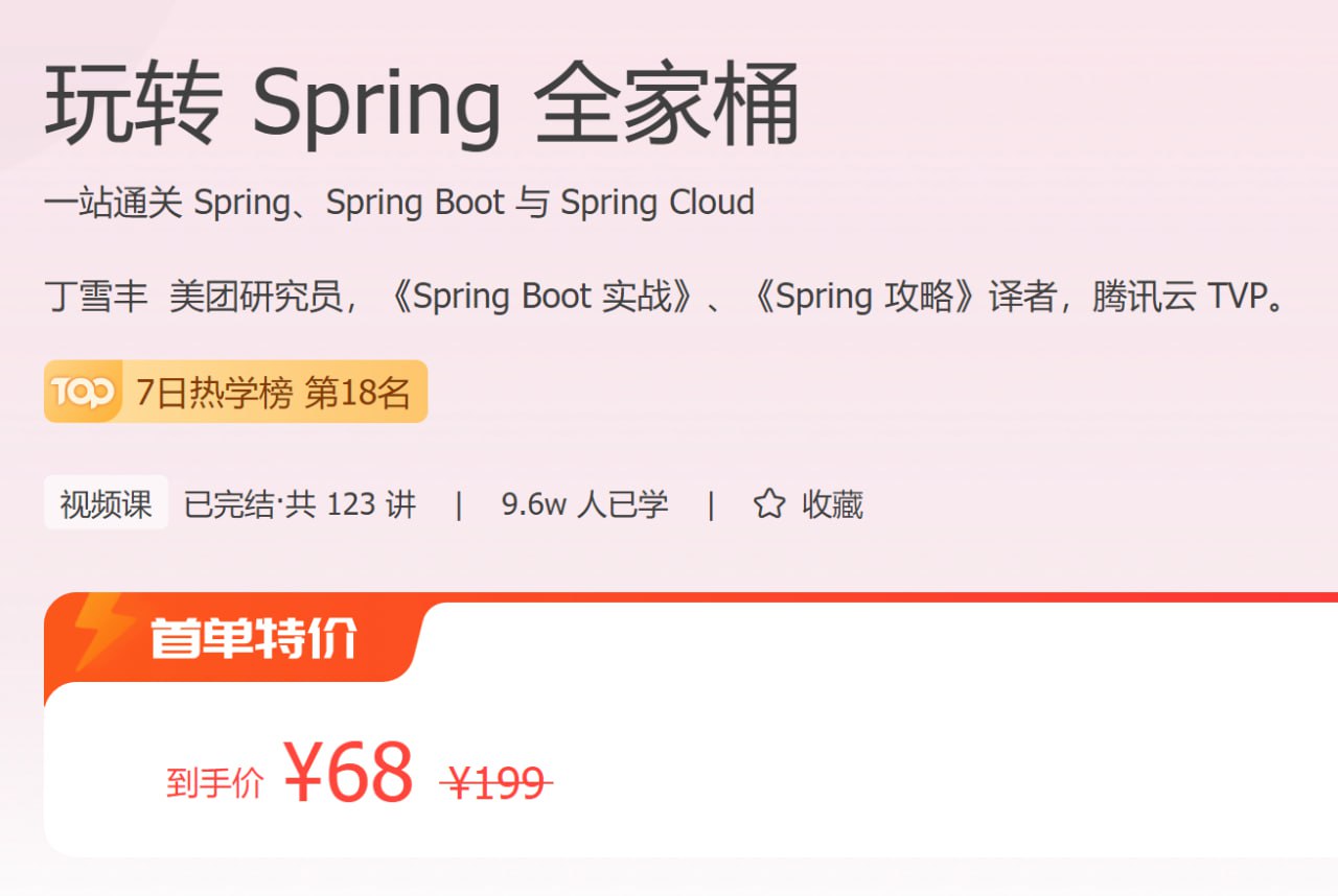 资源《极客时间 - 玩转 Spring 全家桶》的海报