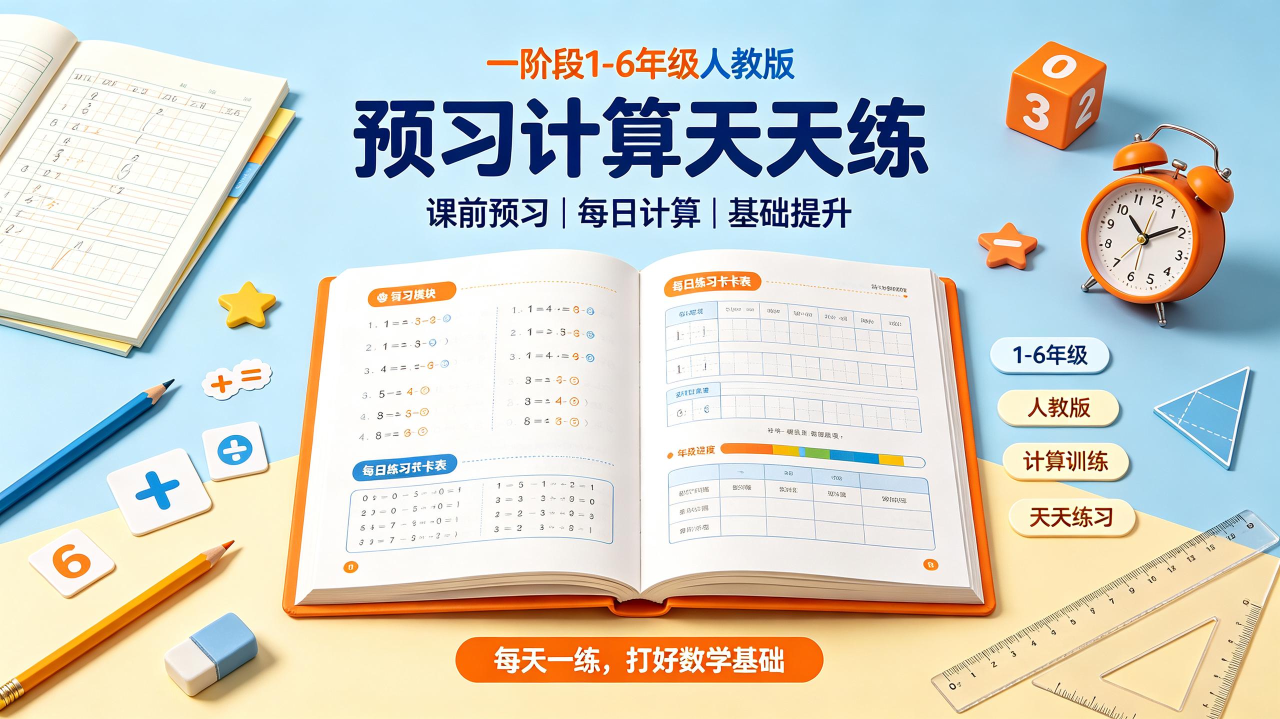 资源《预习计算天天练一阶段1-6年级人教版》的海报