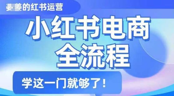 资源《姜姜的小红书课程及陪跑，小红书电商全流程，精简易懂，从入门到精通，学这一门就够了》的海报
