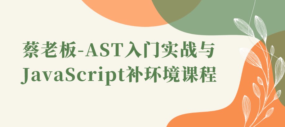 资源《蔡老板-AST入门实战与JavaScript补环境课程》的海报