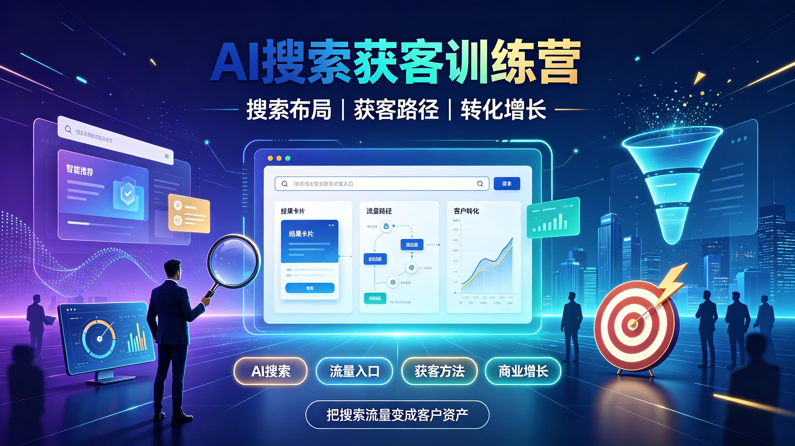 资源《AI搜索获客训练营，抢占智能搜索流量入口》的海报
