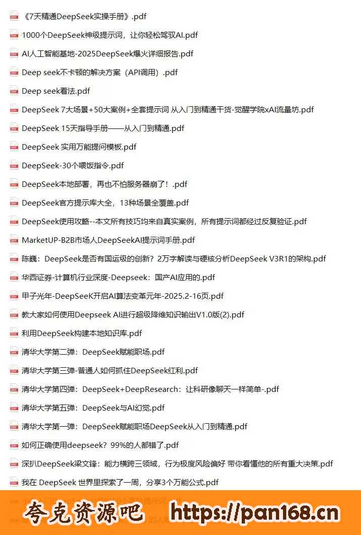 资源《DeeSeek资料包-全网最全deepseek资料包 pdf格式》的海报