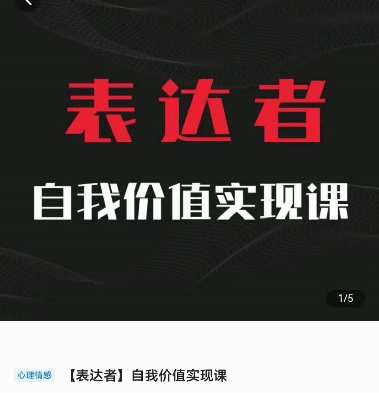 资源《自我价值实现课》的海报