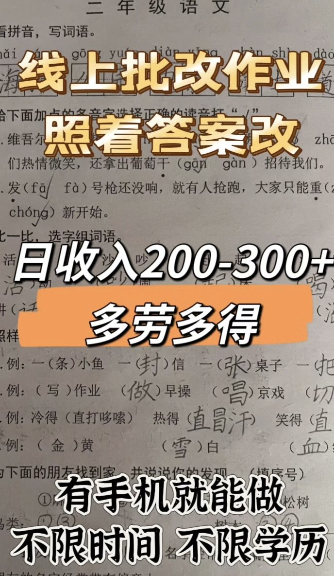 资源《【副业】【作业批改】冷门蓝海项目【详细教程】》的海报