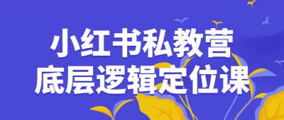 资源《小红书私教营底层逻辑定位课》的海报