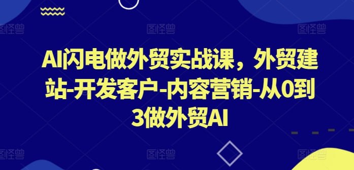 资源《AI闪电做外贸实战课》的海报