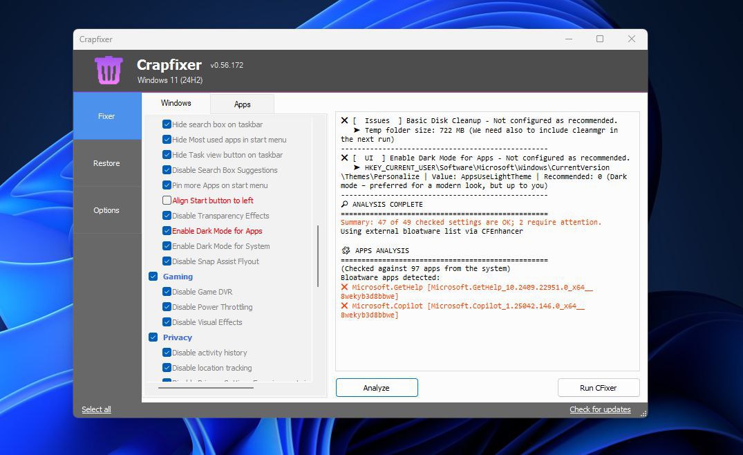 资源《CrapFixer - Windows 系统优化工具》的海报