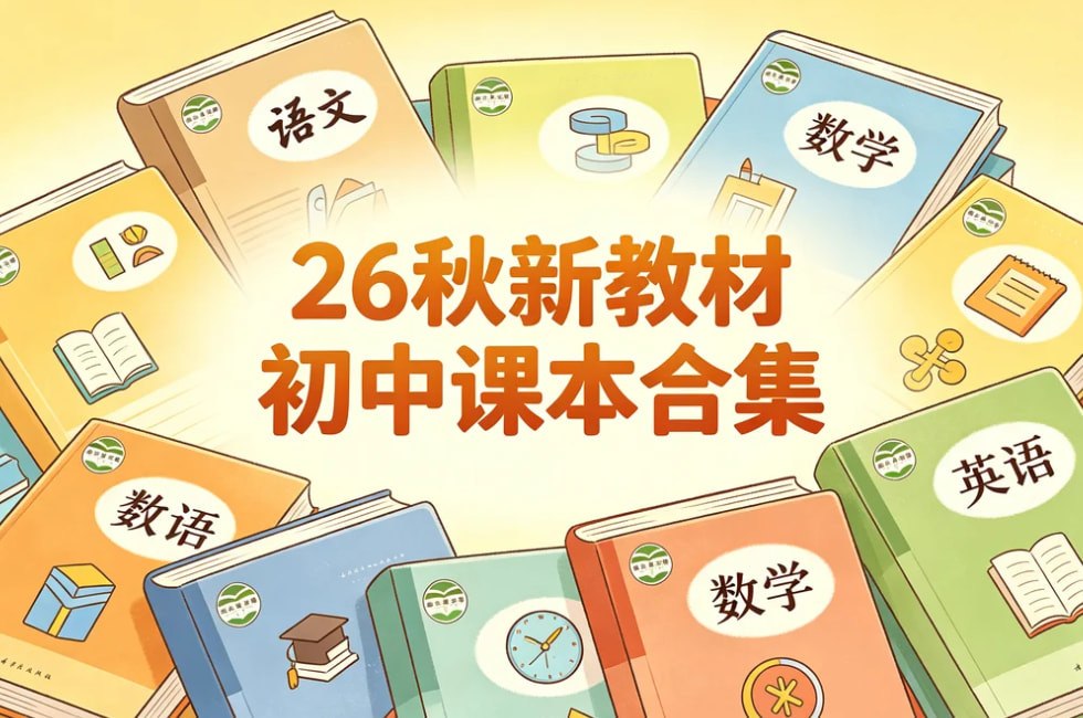资源《26年秋新教材初中课本合集，各科目同步电子版一站配齐》的海报