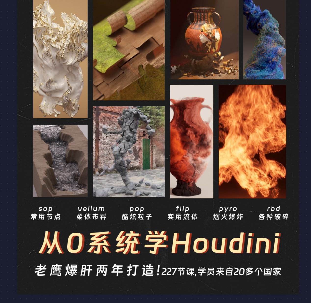 资源《老鹰讲houdini之从入门到应用—从0开始超系统宝典》的海报