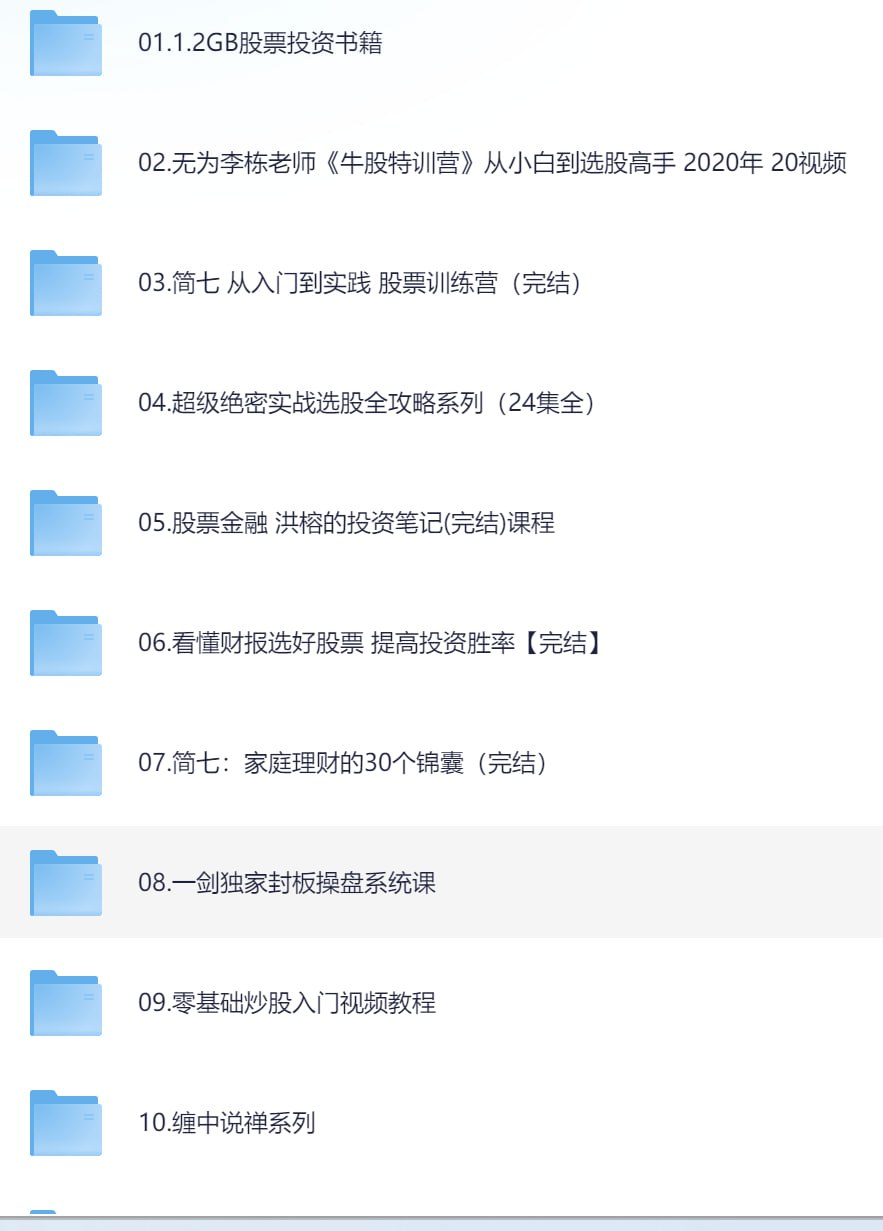 资源《【股票教程】 最全大合集》的海报