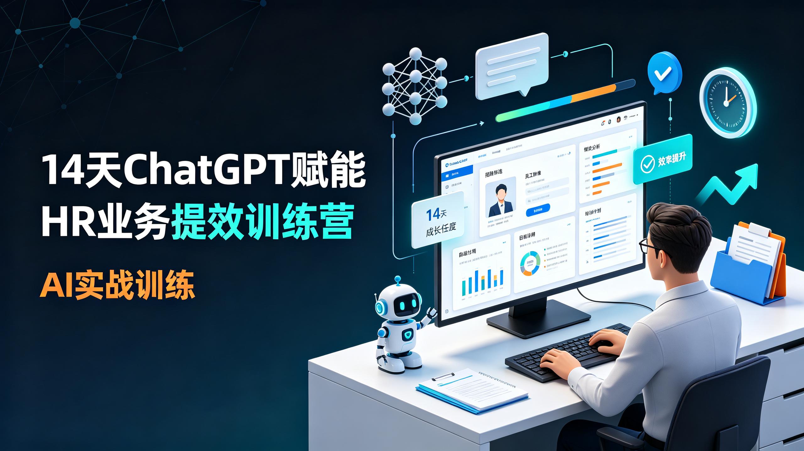 资源《14天ChatGPT赋能HR业务提效训练营》的海报