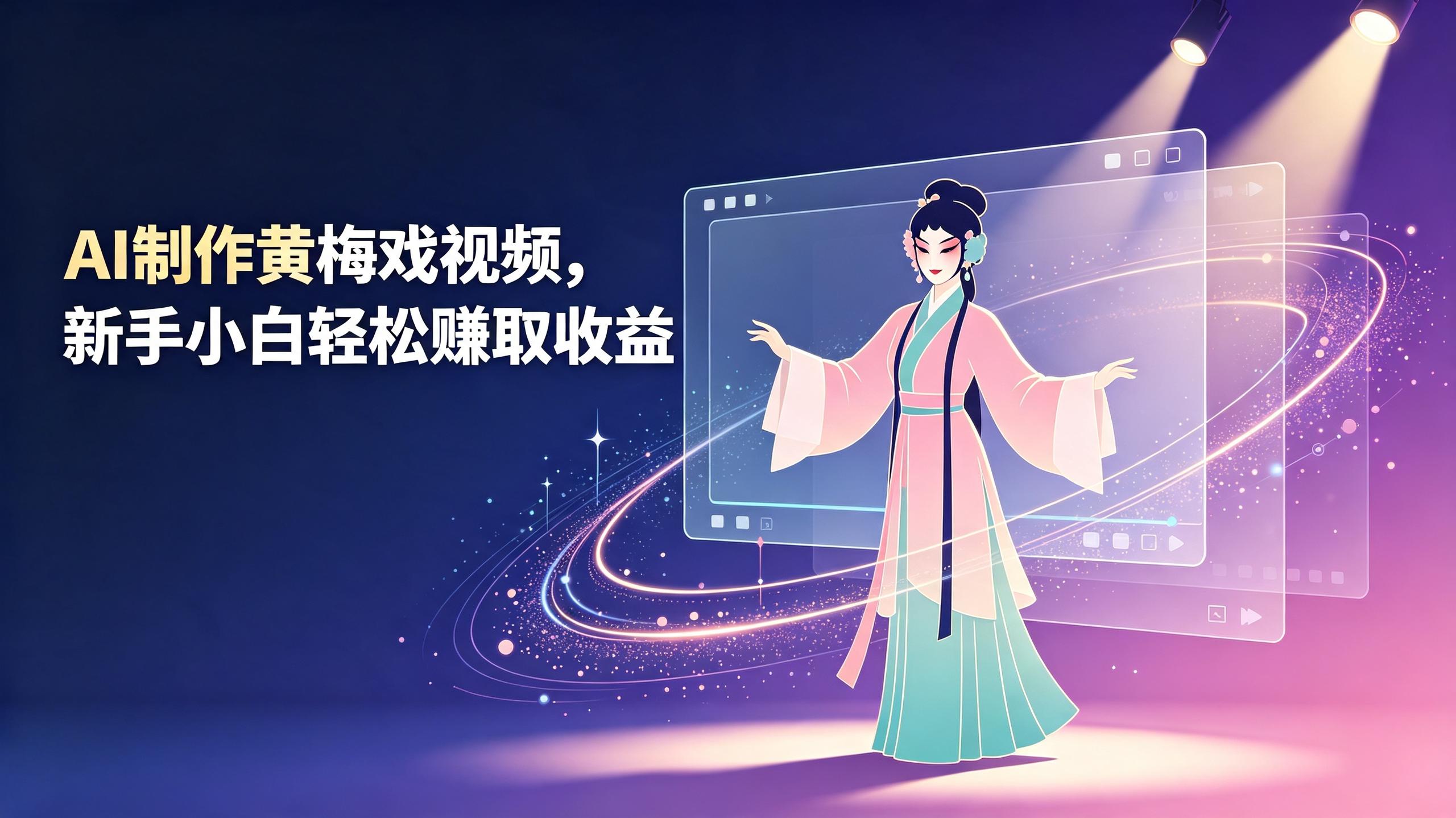 资源《AI制作黄梅戏视频，新手小白轻松赚取收益》的海报