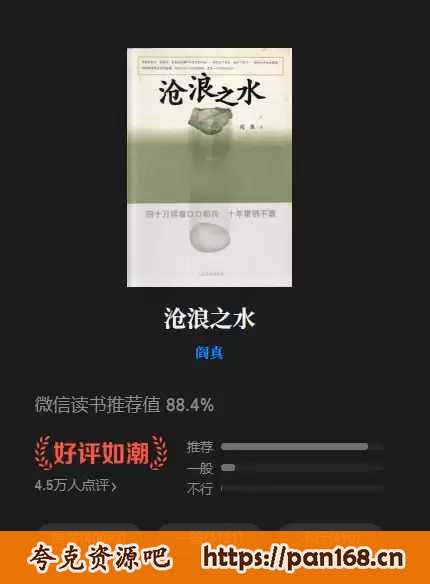 资源《沧浪之水-电子书-庞大分格式[阎真]》的海报