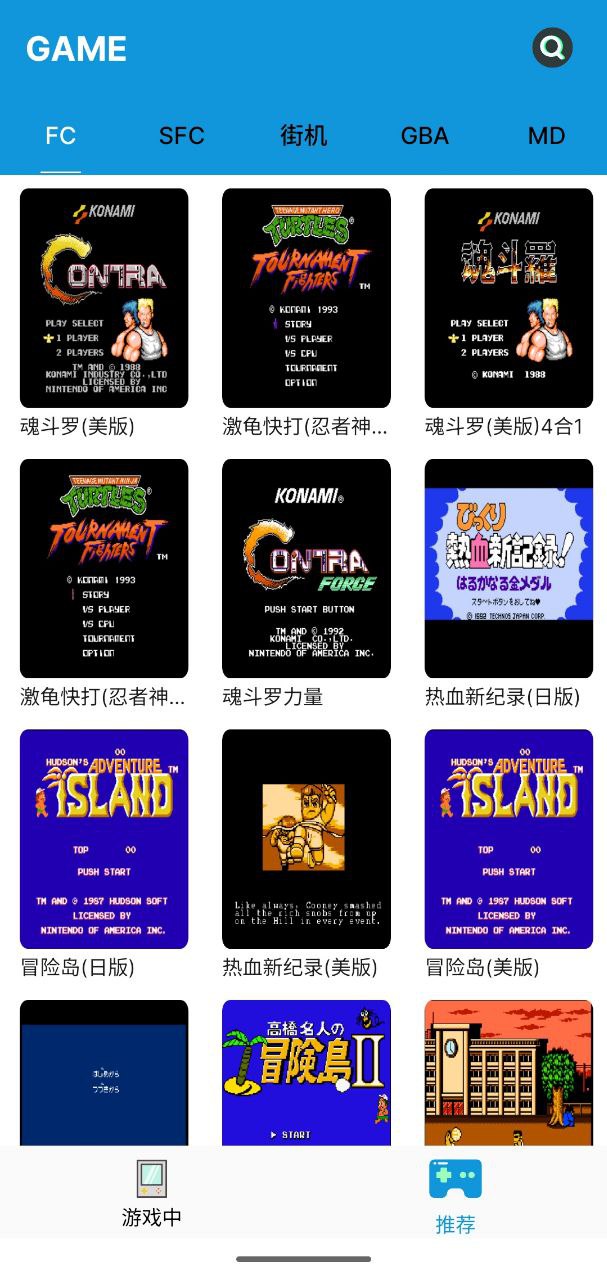 资源《FC街机  v1.2.2  各类红白机游戏+支持手柄外设+GBA》的海报
