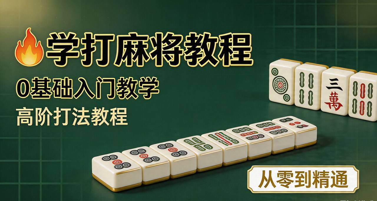 资源《0基础麻将快速上手课程：规则精讲+高阶攻防策略》的海报