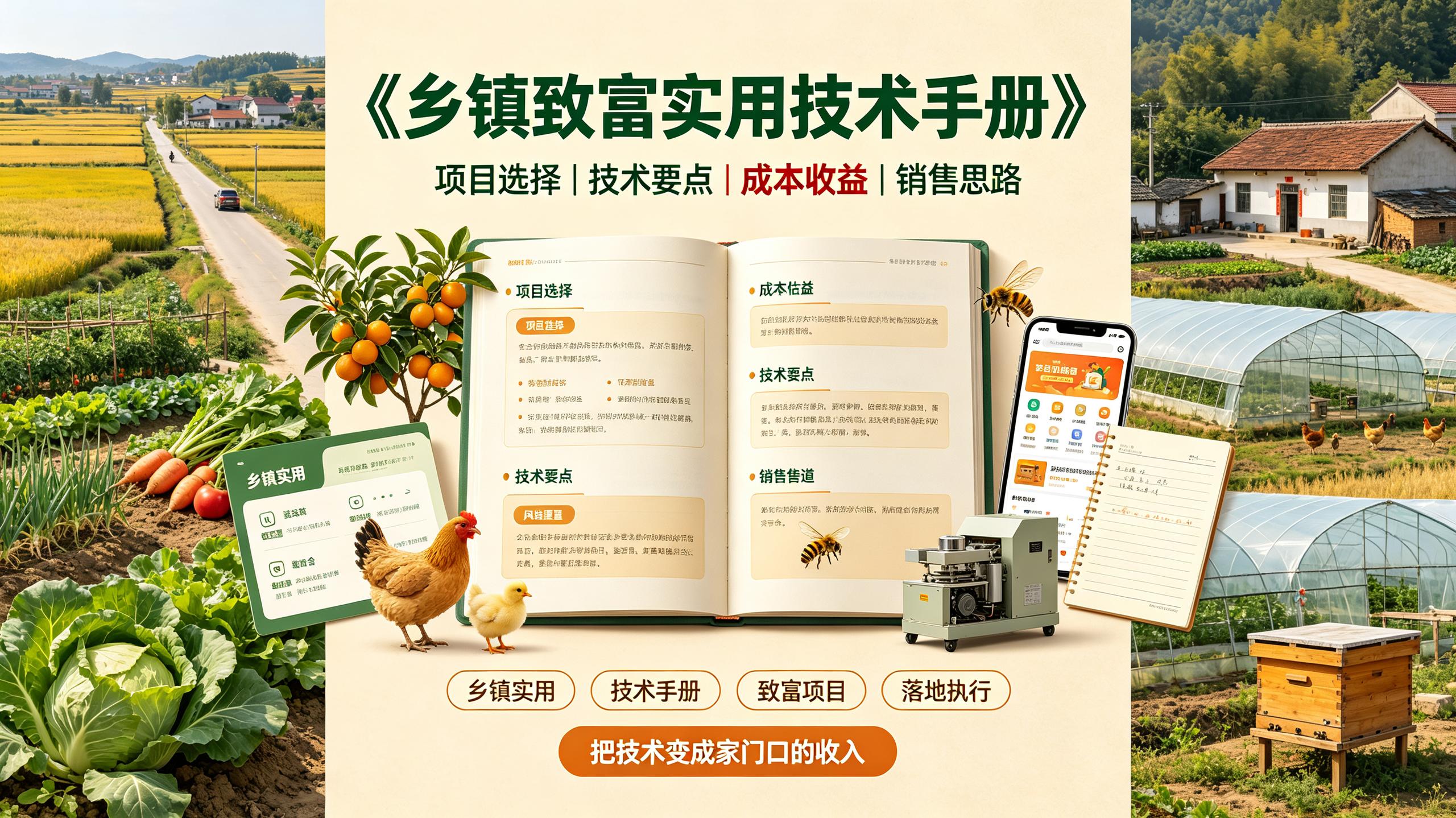 资源《《乡镇致富实用技术手册》：适合乡镇的接地气致富项目》的海报