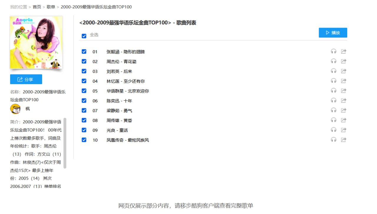 资源《2000-2009华语热门金曲TOP100》的海报