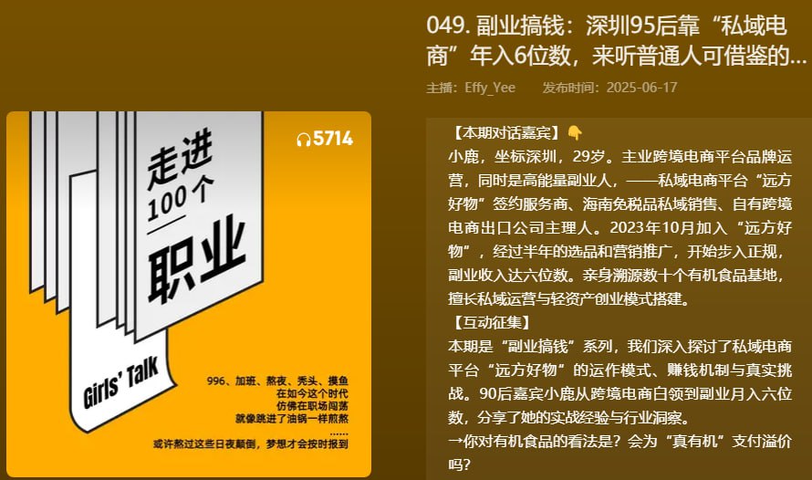 资源《【播客】副业搞钱：深圳95后靠“私域电商”年入6位数，来听普通人可借鉴的搞钱心得【80分钟】》的海报