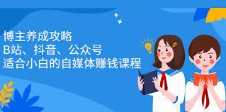 资源《博主养成攻略（B站、抖音、公众号），适合小白的自媒体赚钱课程》的海报