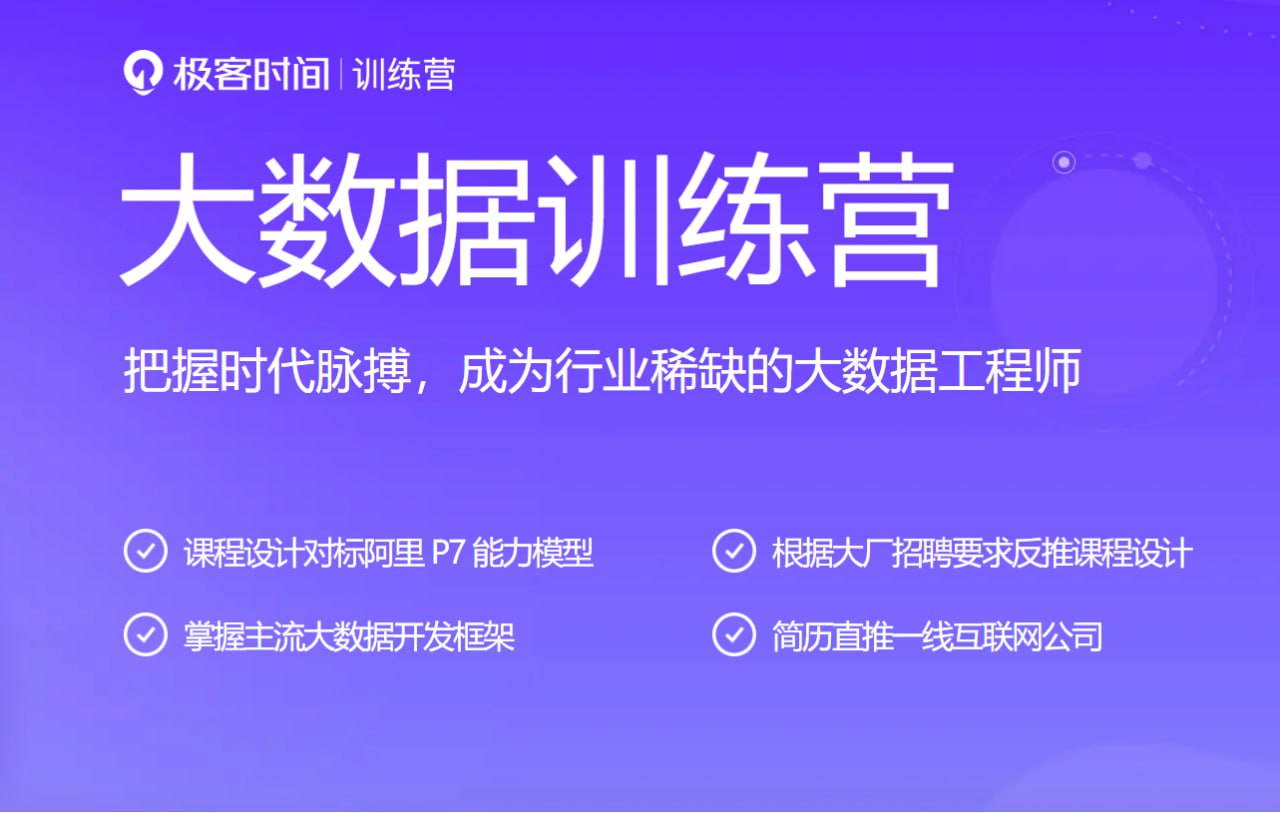 资源《极客时间 - 大数据项目实战营 - 2021》的海报
