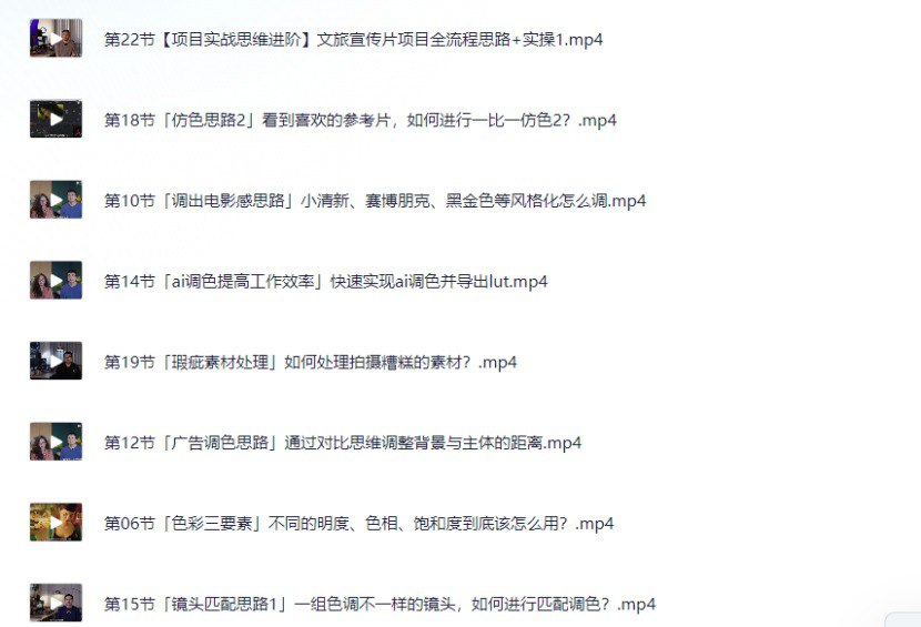 资源《剪辑师必学教程  达芬奇调色思维   南门录像厅付费教程》的海报