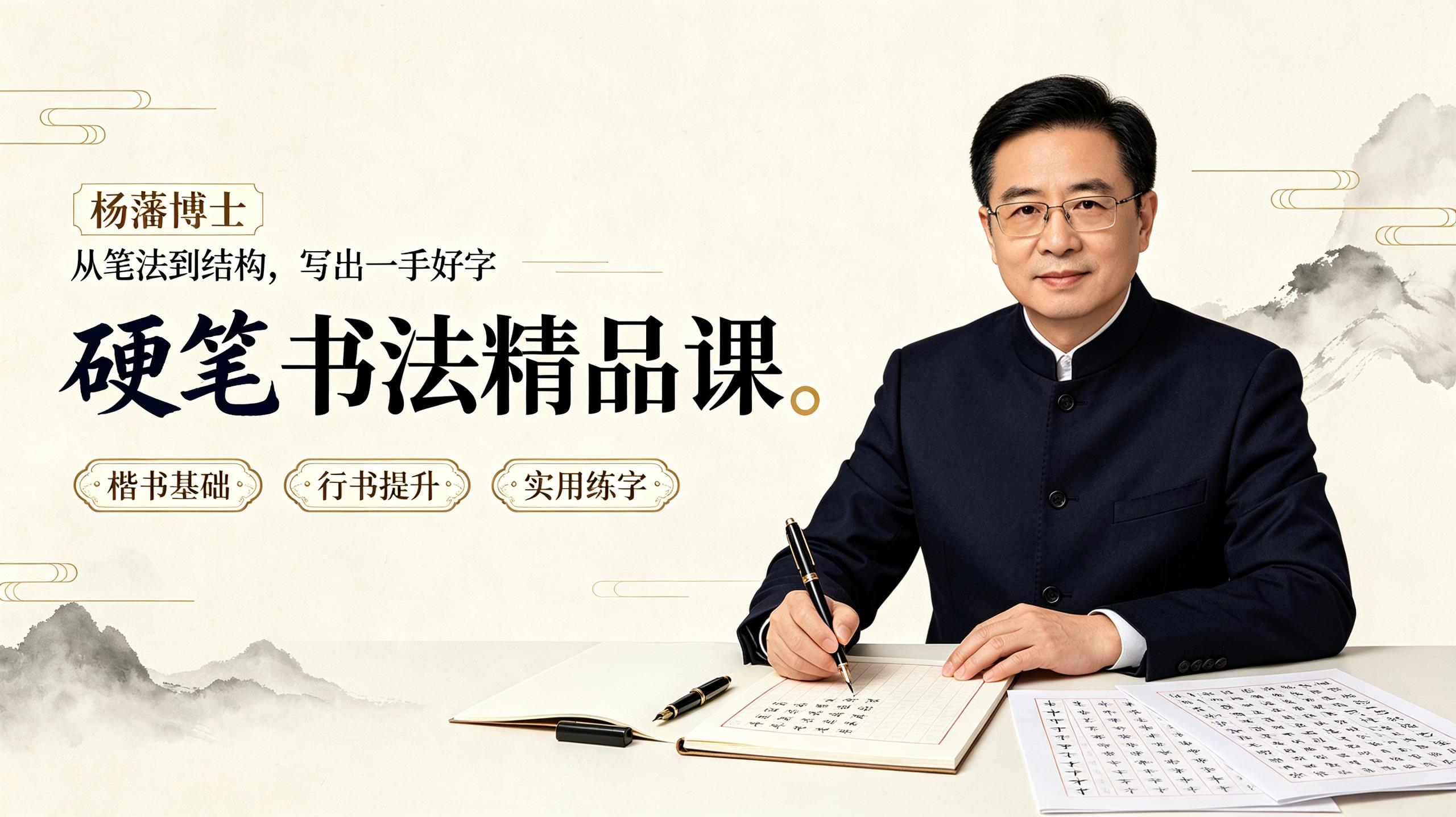 资源《杨藩博士硬笔书法精品课》的海报