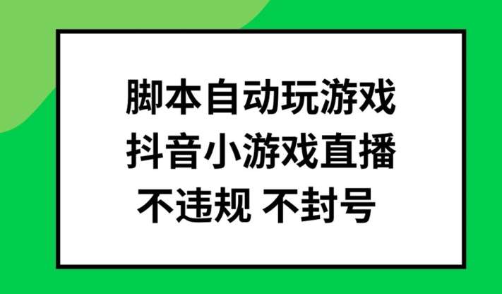 资源《脚本自动玩游戏，抖音小游戏直播，不违规不封号可批量做【揭秘】》的海报
