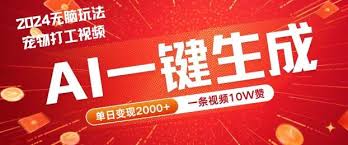 资源《2024最火项目宠物打工视频，AI一键生成，一条视频10W赞，单日变现2k 【揭秘】》的海报