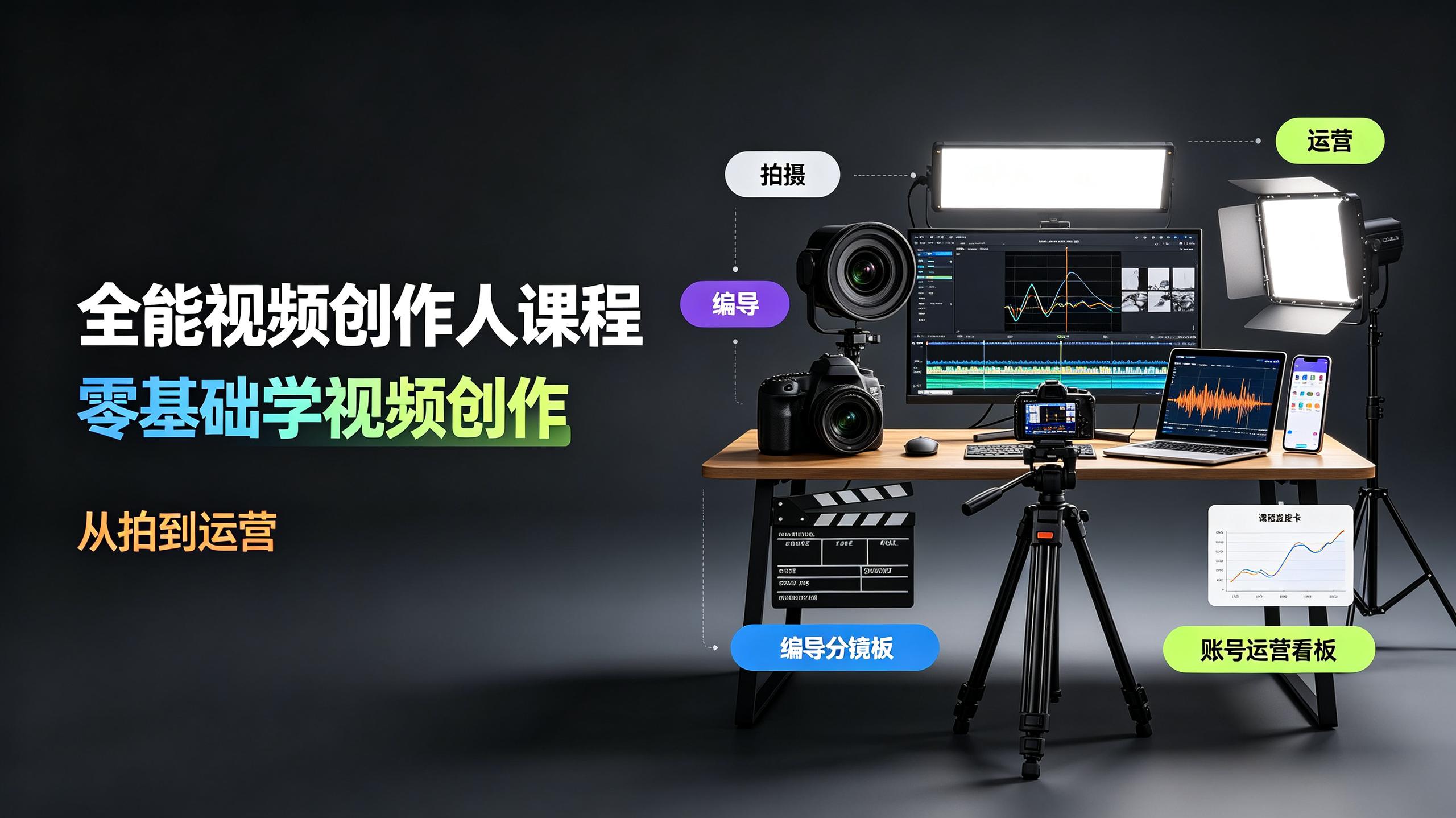 资源《王松傲寒全能视频创作人课程，视频拍摄剪辑编导运营，零基础学习视频创作》的海报