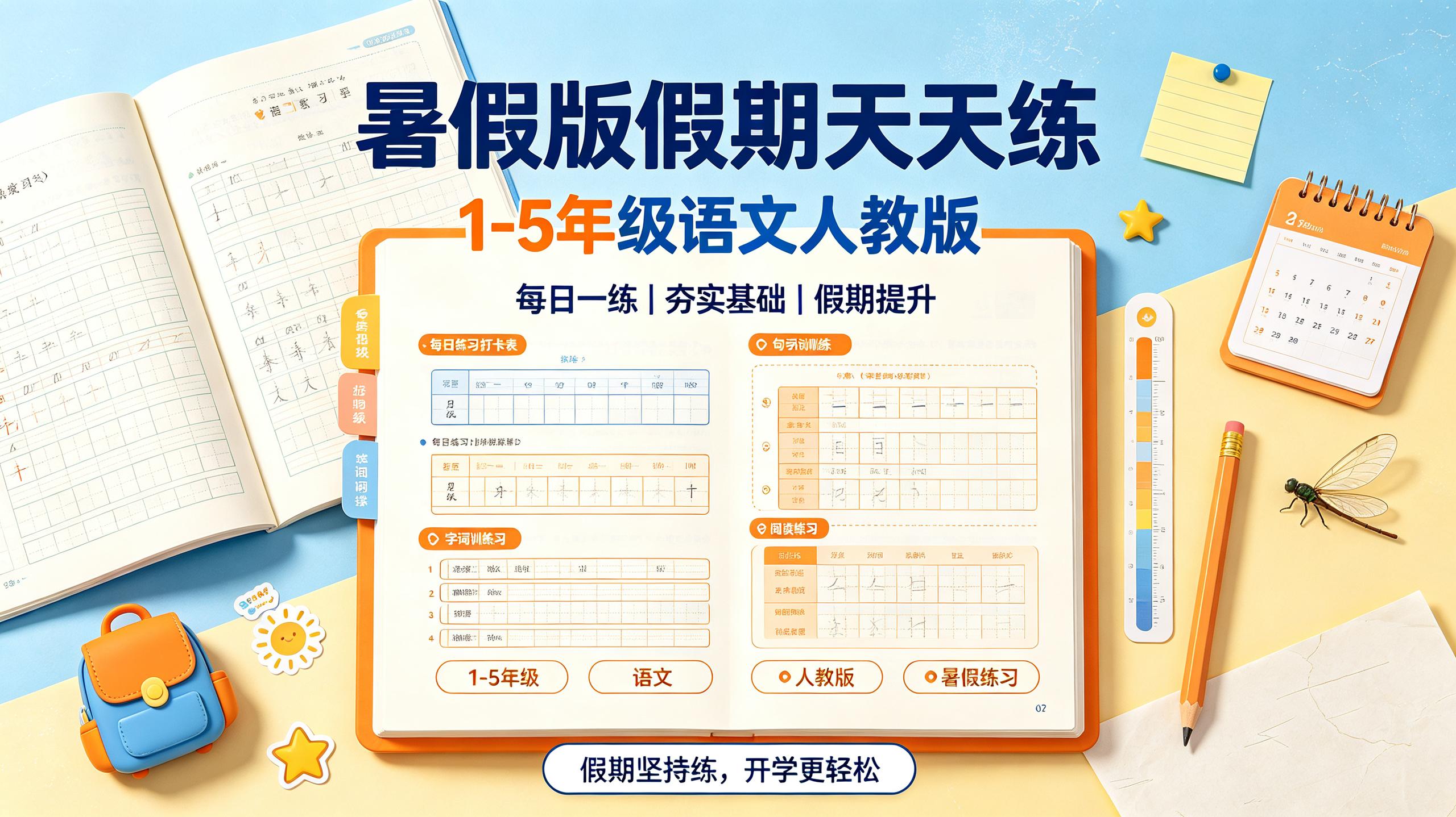 资源《暑假版假期天天练1-5年级语文人教版》的海报