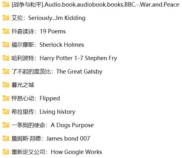 资源《英文有声读物(audiobooks)分享-10部优质的英文有声读物分享》的海报