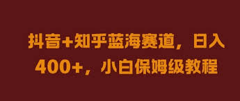 资源《抖音 知乎蓝海赛道，日入几张，小白保姆级教程【揭秘】》的海报
