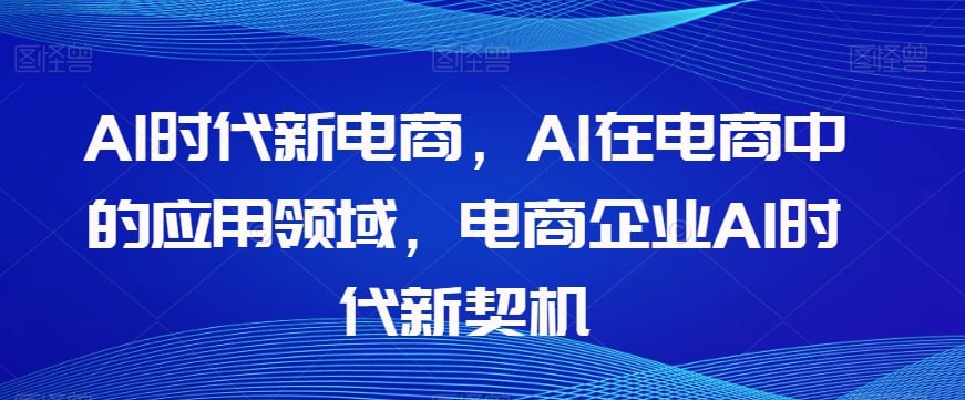 资源《Al时代新电商，Al在电商中的应用领域，电商企业AI时代新契机》的海报