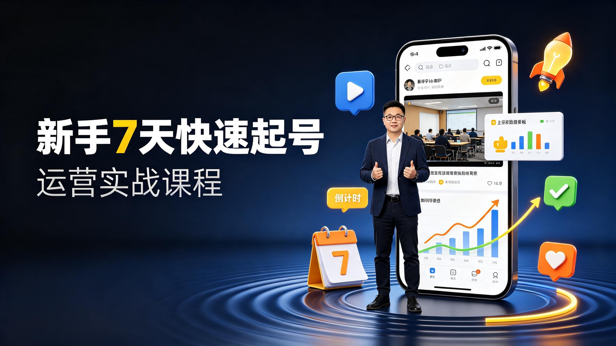 资源《网红叫兽-新手7天快速起号：dou+起号运营实战课程》的海报