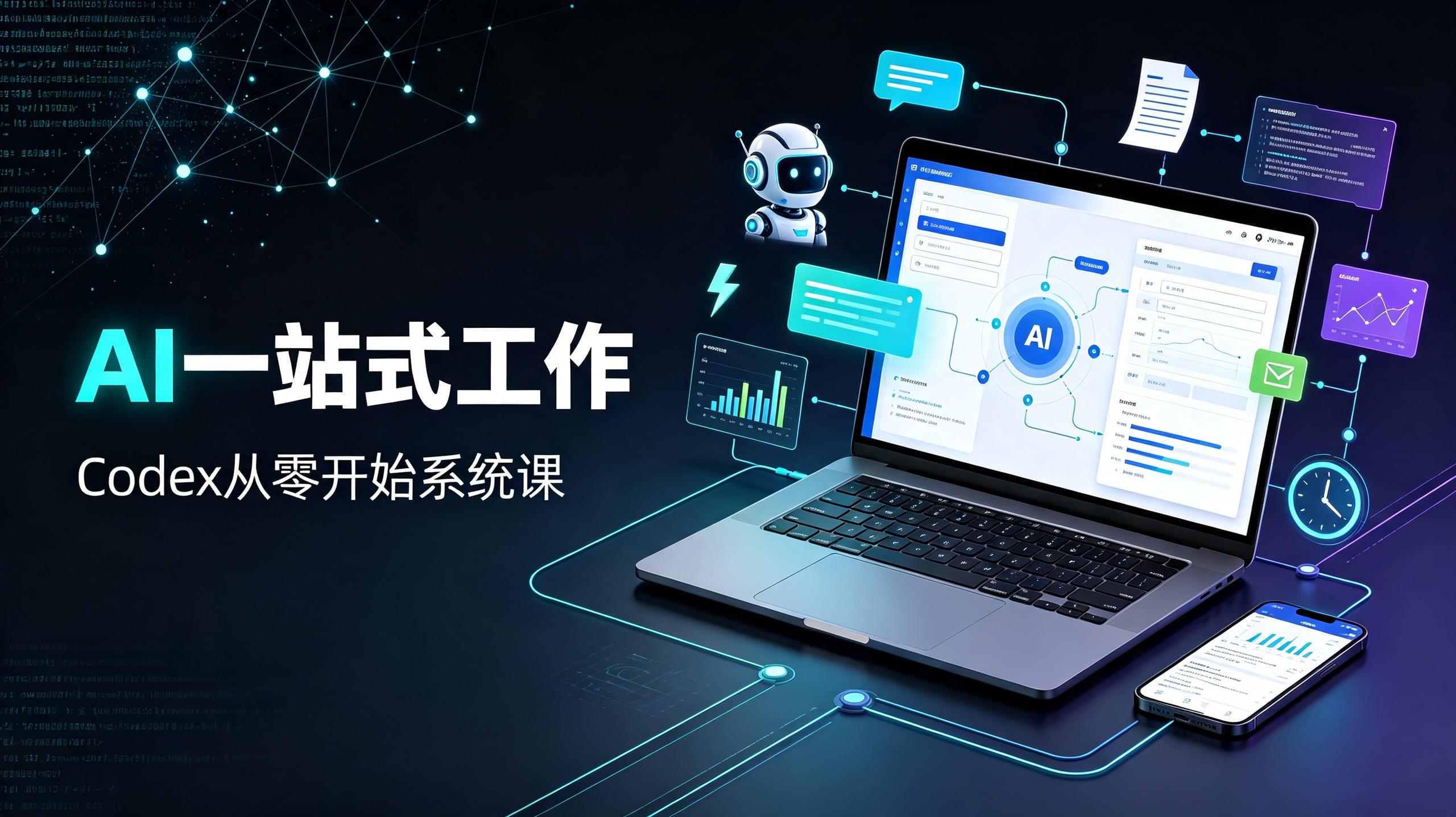 资源《Codex从零开始系统课，让AI帮你一站式工作》的海报