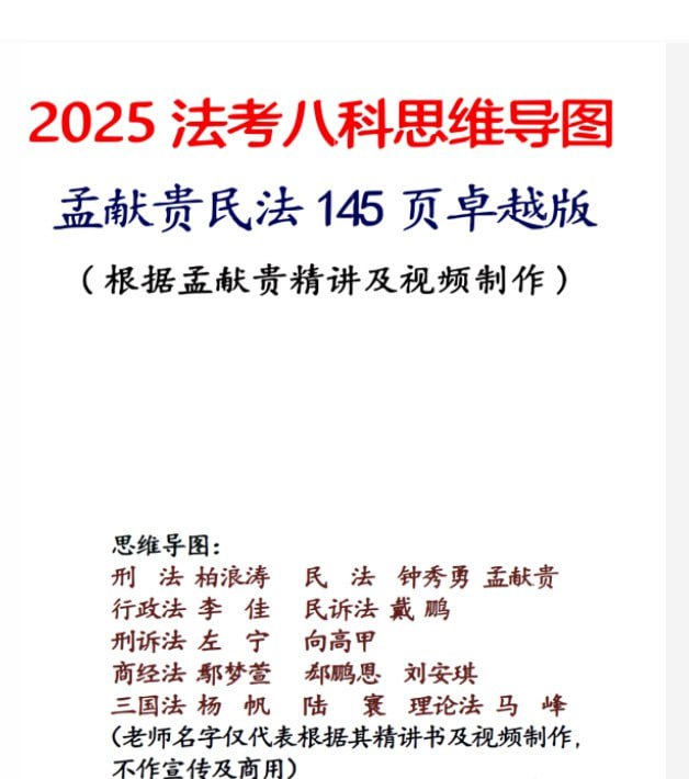 资源《25年孟献贵精讲思维导图(详细版)》的海报