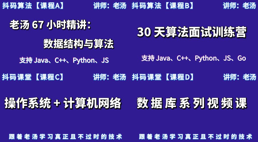 资源《抖码【课程 A + B + C + D】基础内功系列 + 数据库系列》的海报