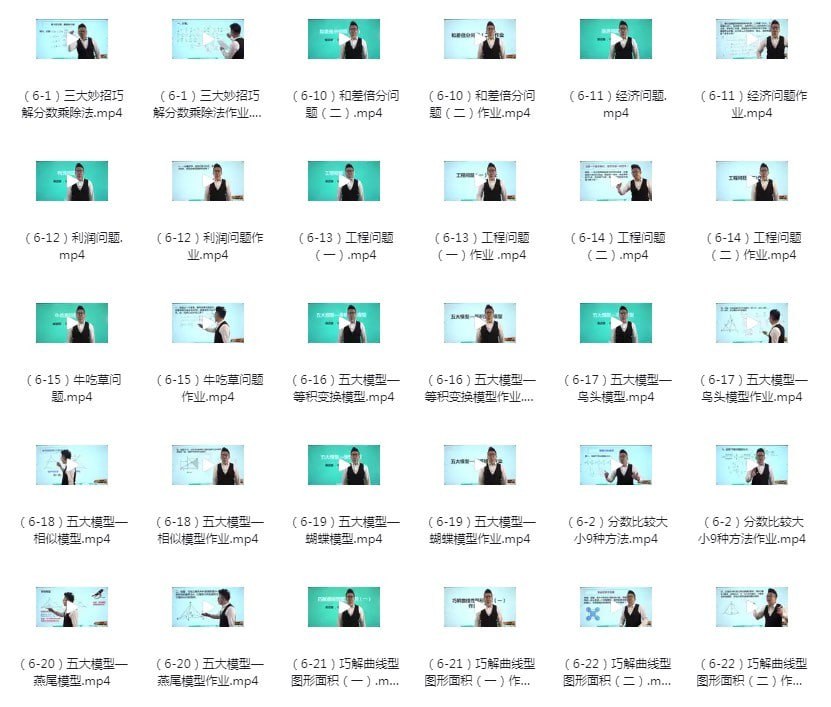 资源《《艾麦思网校小学1-6年级数学思维视频课》各年级全套300讲[mp4]》的海报