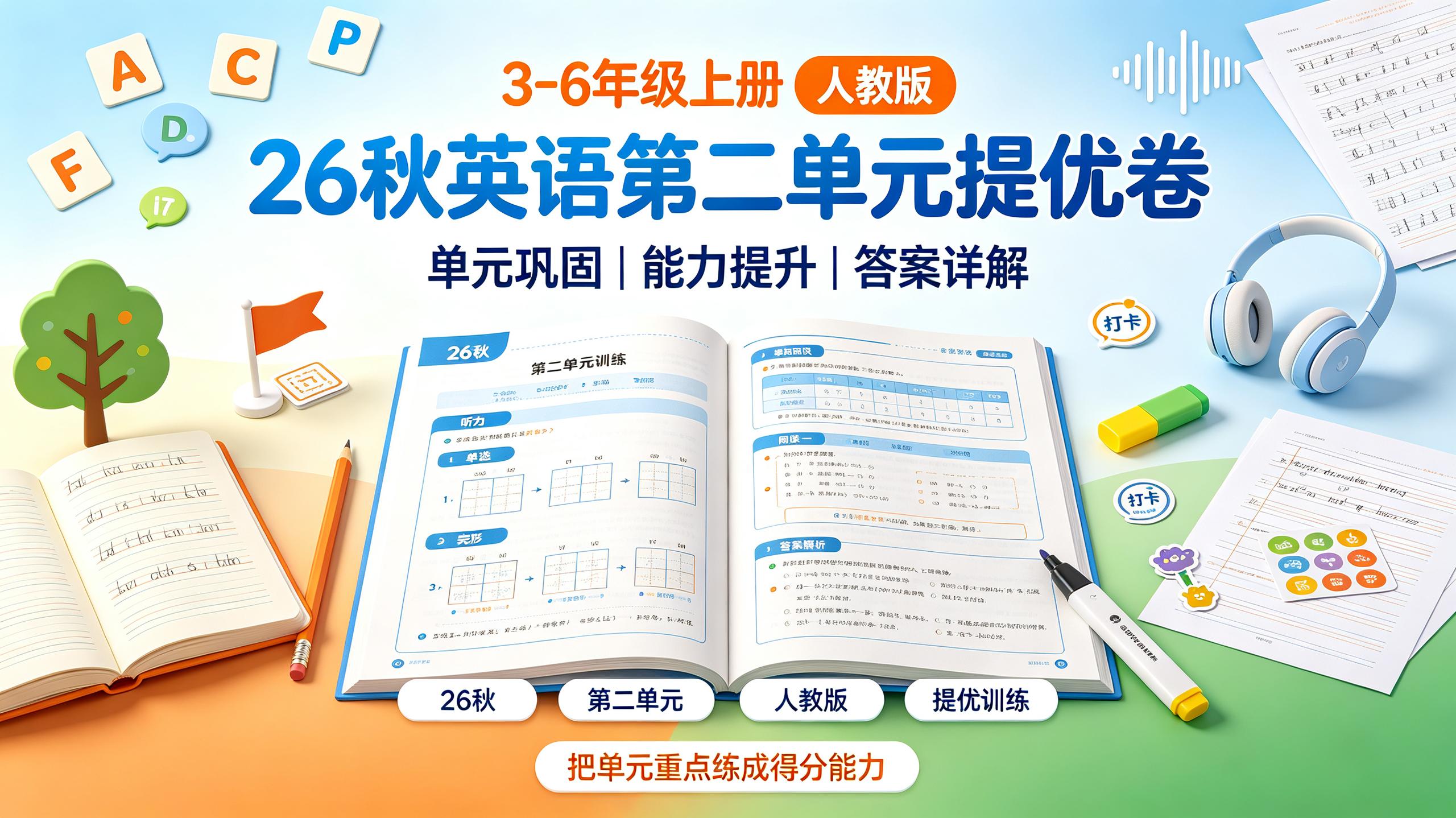 资源《26秋英语第二单元提优卷3-6年级上册人教版》的海报