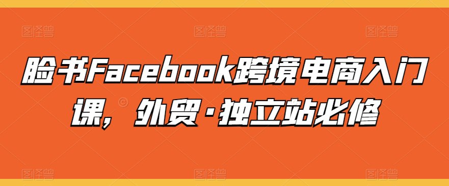 资源《脸书跨境电商入门课》的海报