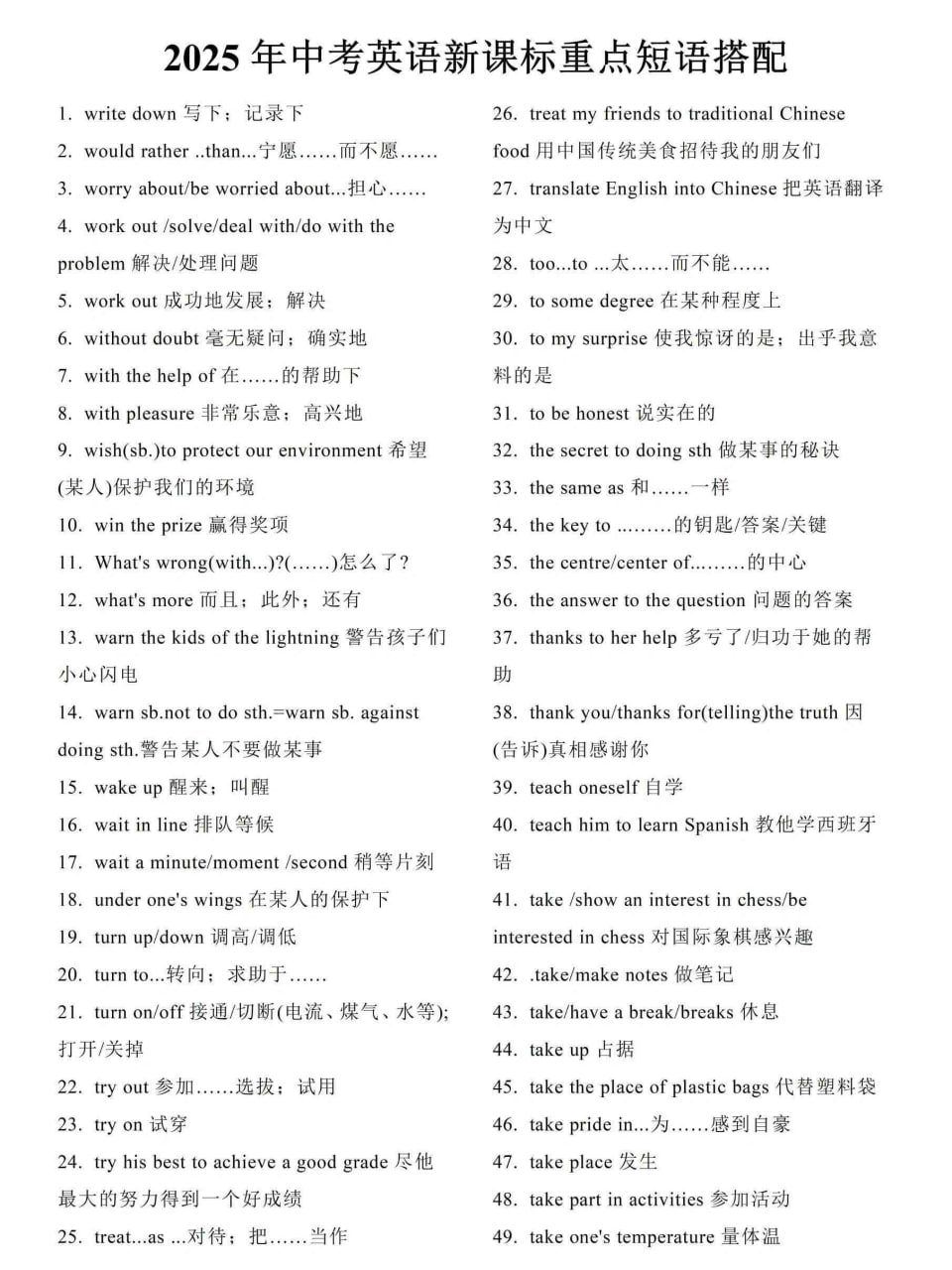 资源《2025中考英语新课标重点短语搭配》的海报
