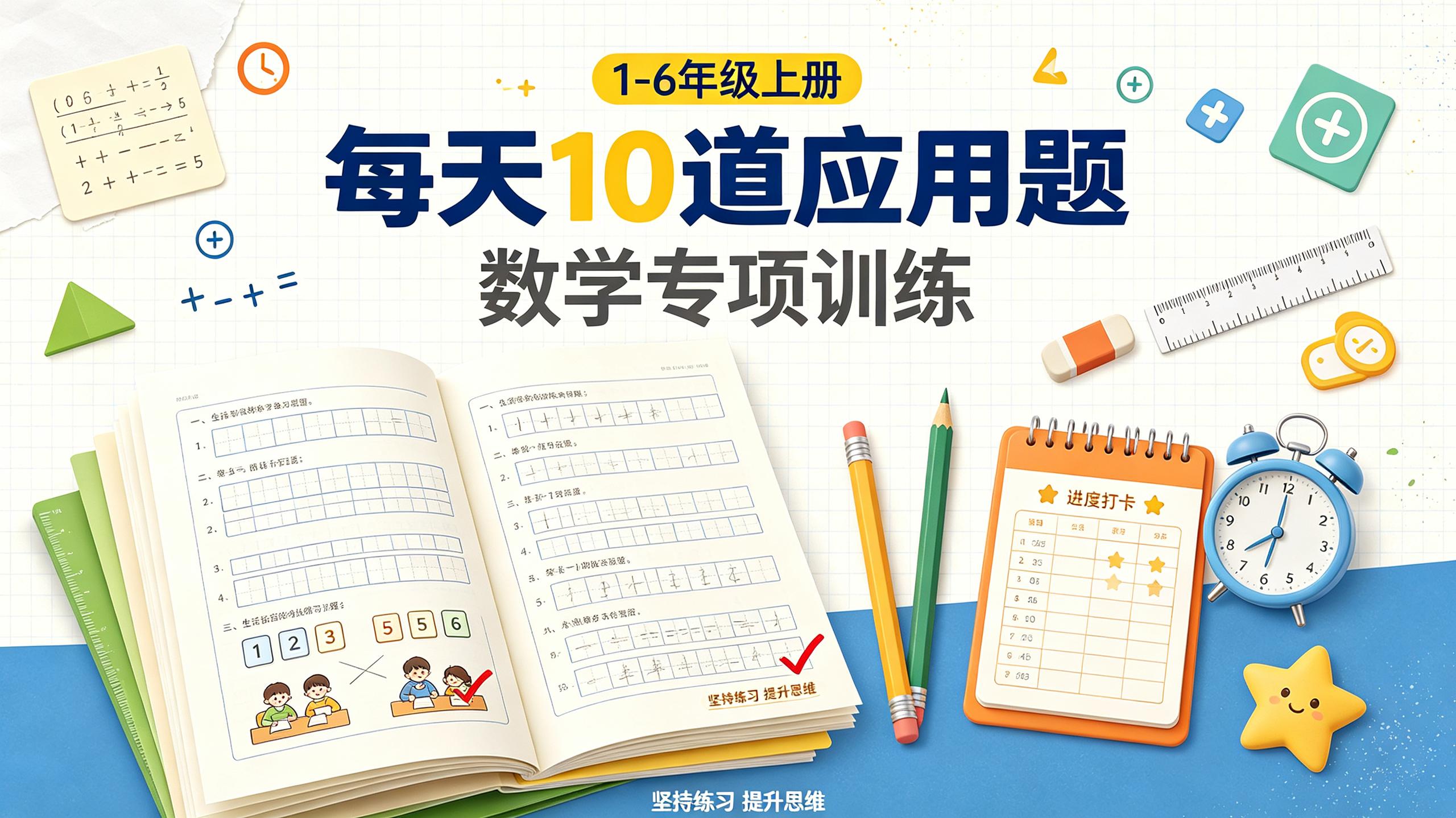 资源《1-6年级上册数学每天10道应用题》的海报