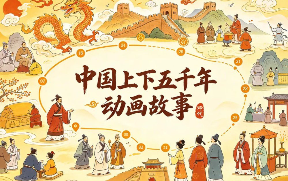 资源《中国上下五千年动画1-2季合集，一口气看懂中华文明》的海报