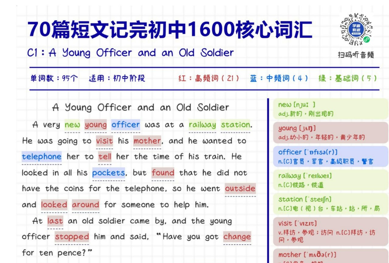 资源《70篇短文搞定初中1600核心词汇》的海报