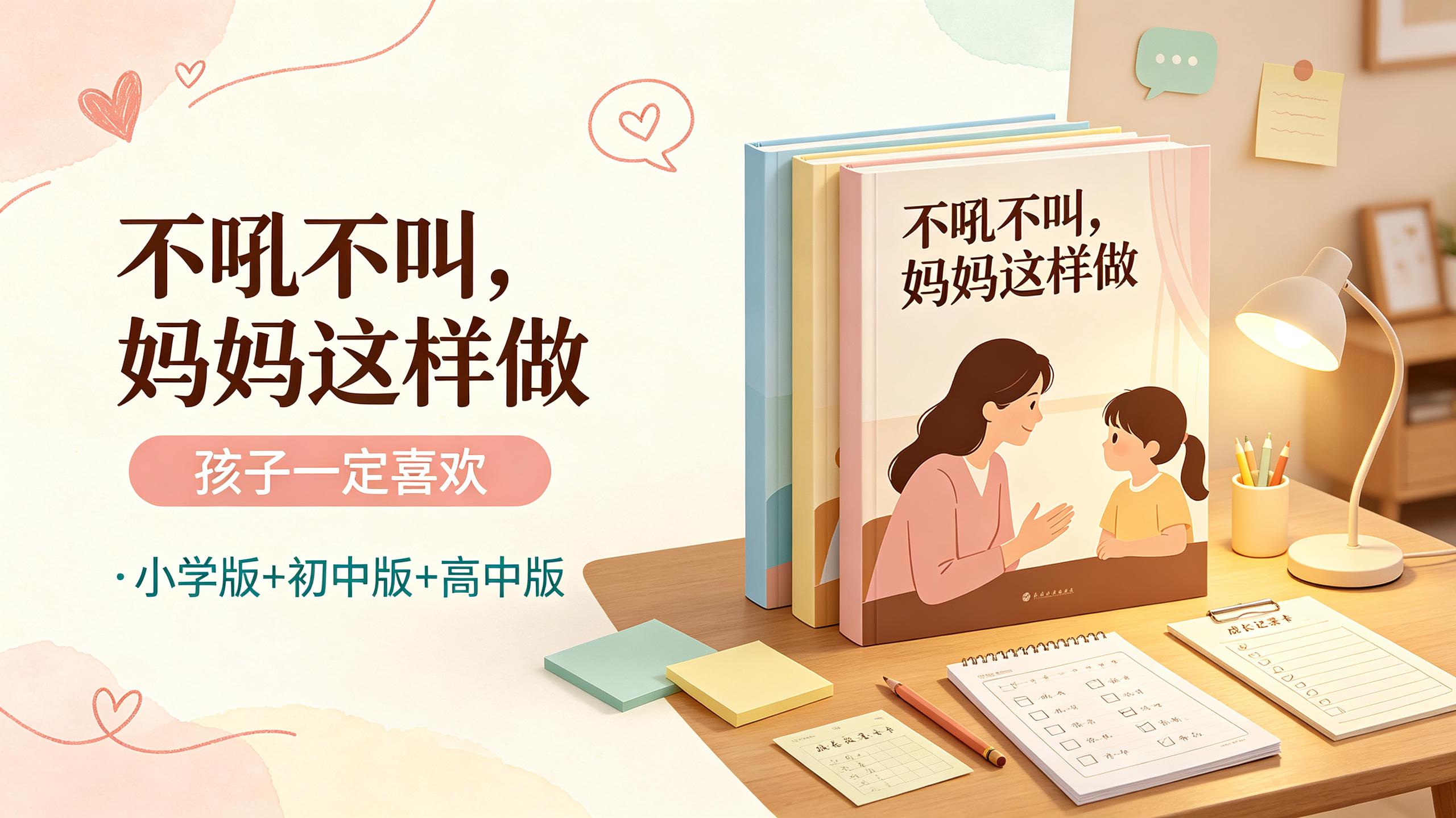资源《不吼不叫，妈妈这样做，孩子一定喜欢(套装三册)小学版+初中版+高中版》的海报